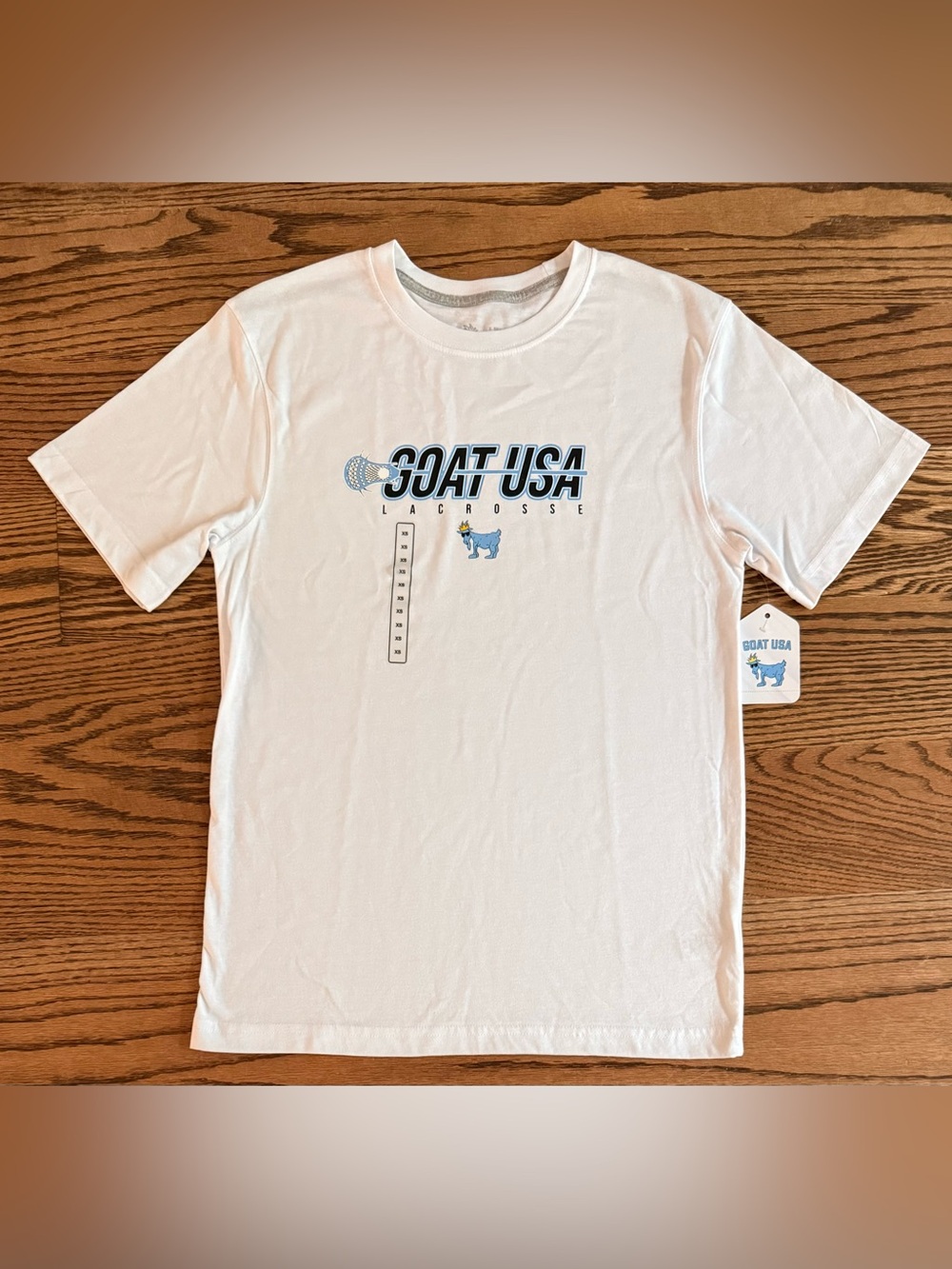 NWT Goat USA Lacrosse T-Shirt Graphic Tee White XS